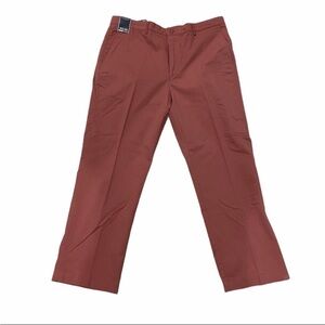 NWT Roundtree & Yorke Classic Fit Flat Front Pants Salmon Pink Size 42x30